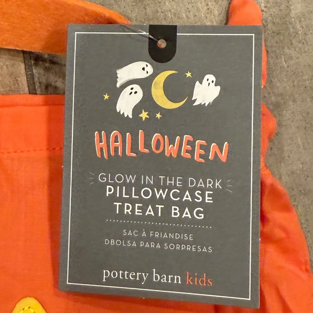 Pumpkin Glow-in-the-Dark Halloween Pillowcase Treat Bag - PBK